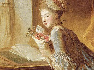 détail de La Lettre d'amour J.-H. Fragonard