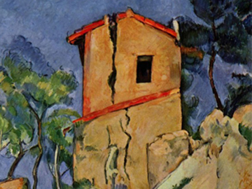 détail de la maison aux murs fendus de Paul Cézanne