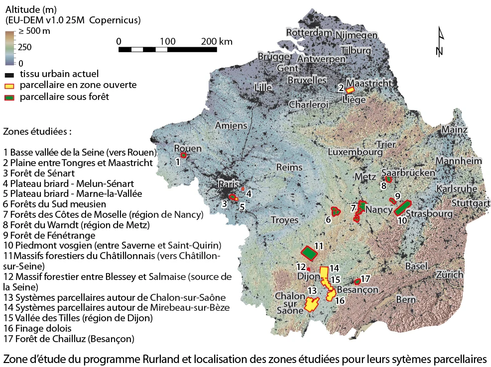 carte des réseaux parcellaires